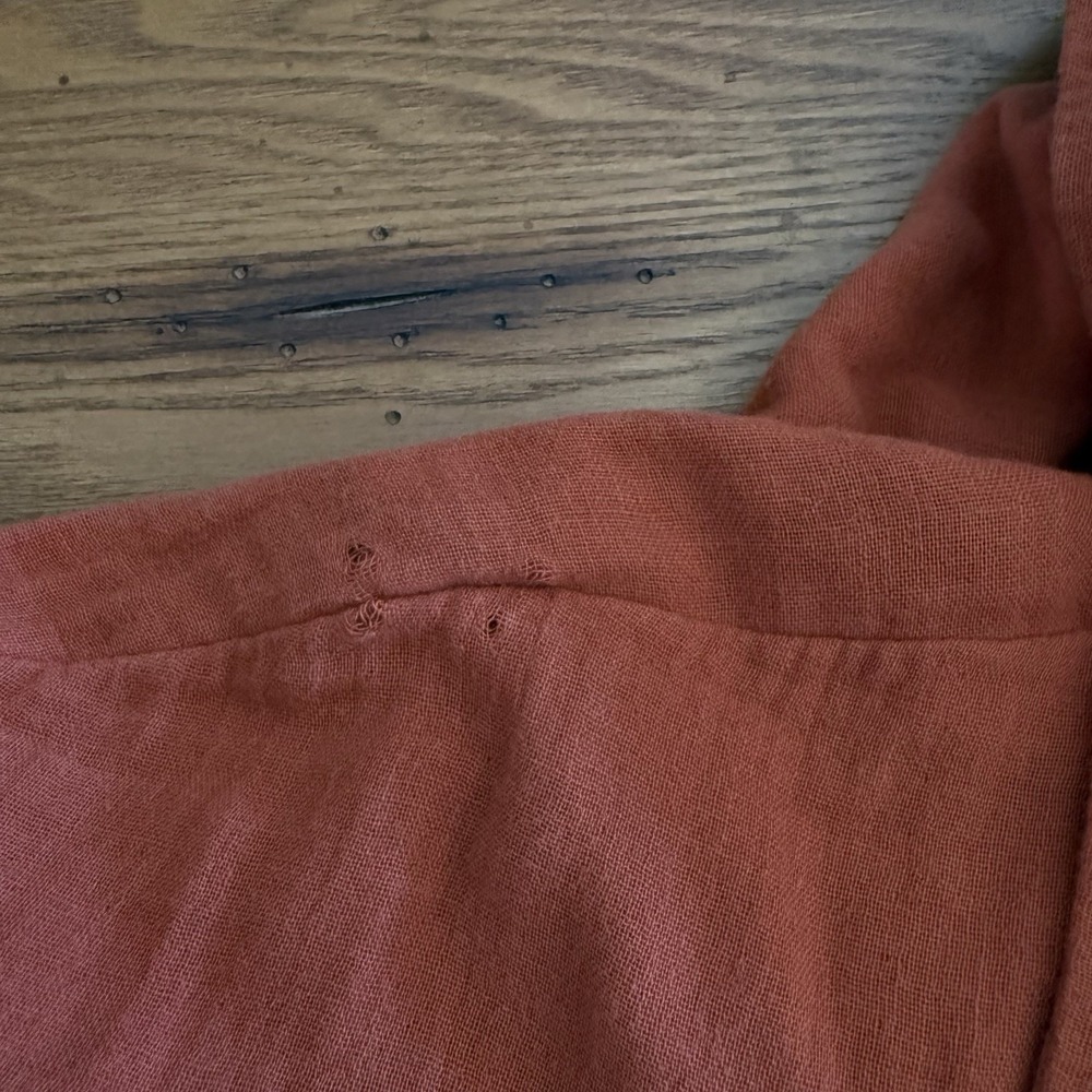 Free People Lyra Tiered Bed Jacket Gauzey Rust Orange Boho Oversized XL - Picture 12 of 14